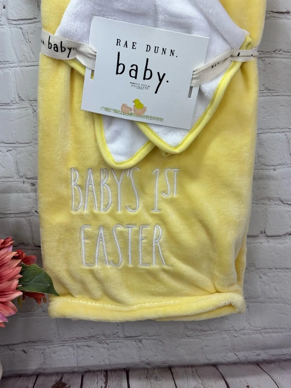NWT Rae Dunn Yellow Baby Plush Blanket 1st easter unisex plush Chick lovie